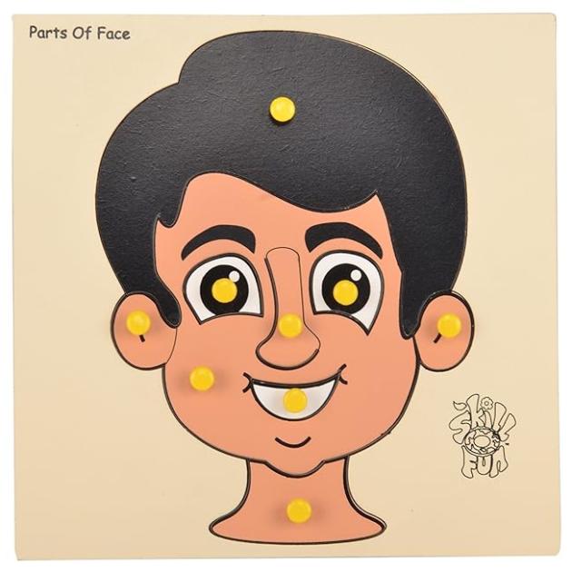 Parts Of The Face Puzzle with Knobs